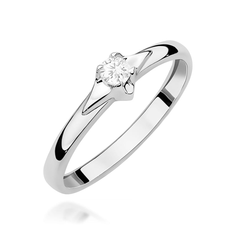 Inel Aur 14K cu Diamant Natural 0.15 ct, imaginea 9 din 12