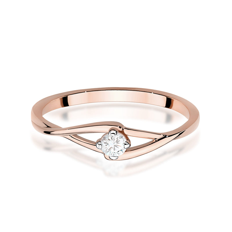 Inel Aur 14K cu Diamant Natural 0.10 ct, imaginea 6 din 12