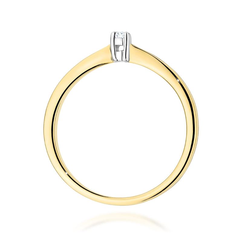 Inel Aur 14K cu Diamant Natural 0.05 ct, imaginea 3 din 12