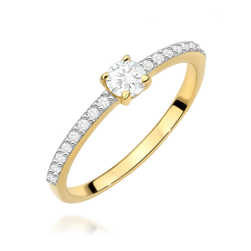 Inel Aur 14K cu Diamante Naturale 0.39 ct — Aur galben