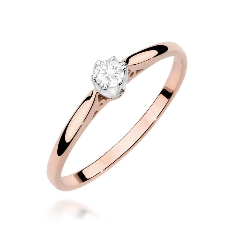 Inel Aur 14K cu Diamant Natural 0.10 ct, imaginea 5 din 12