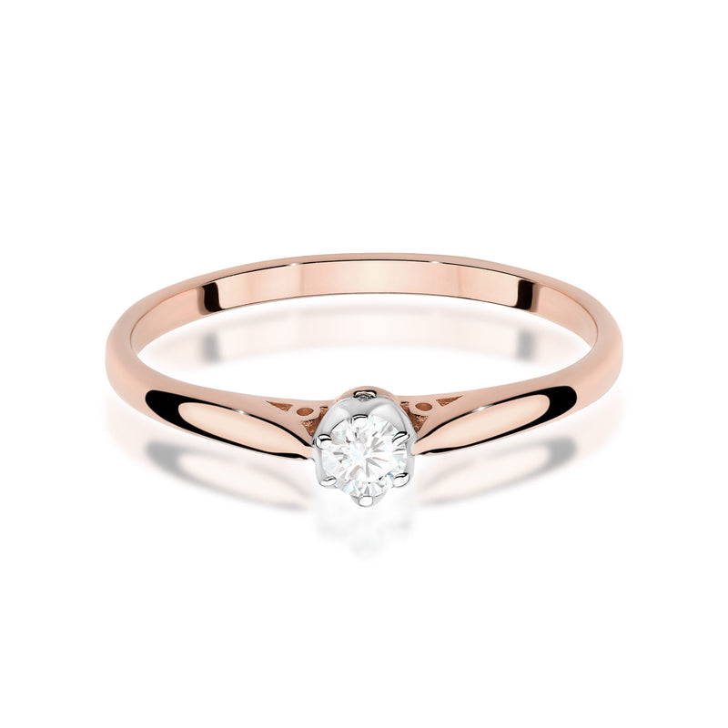 Inel Aur 14K cu Diamant Natural 0.10 ct, imaginea 6 din 12