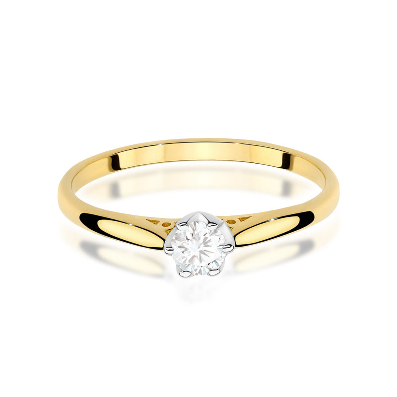 Inel Aur 14K cu Diamant Natural 0.18 ct, imaginea 2 din 12