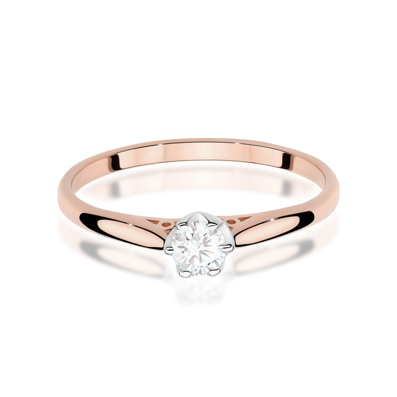 Inel Aur 14K cu Diamant Natural 0.18 ct, imaginea 6 din 12