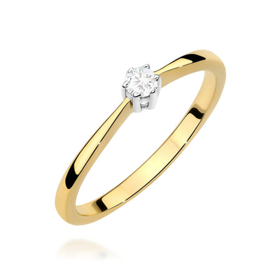 Inel Aur 14K cu Diamant Natural 0.10 ct