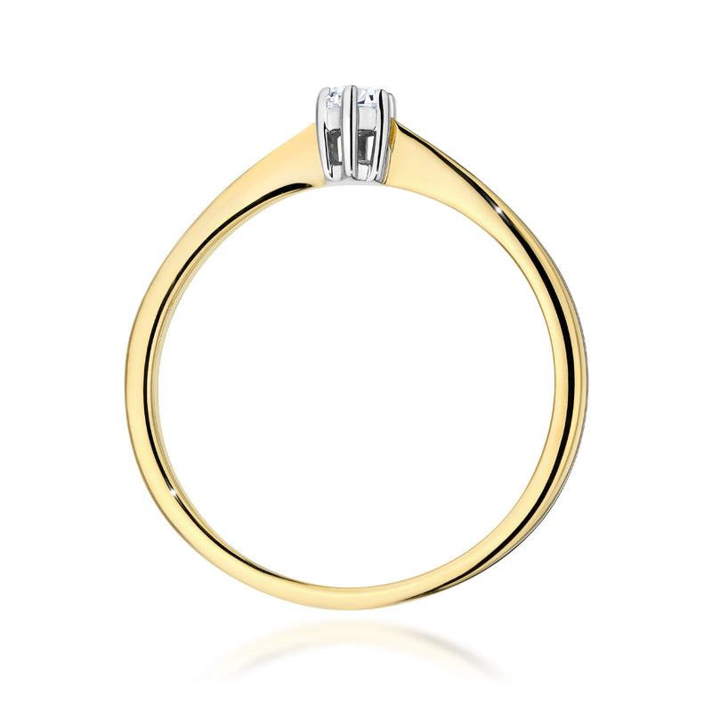Inel Aur 14K cu Diamant Natural 0.10 ct, imaginea 3 din 12