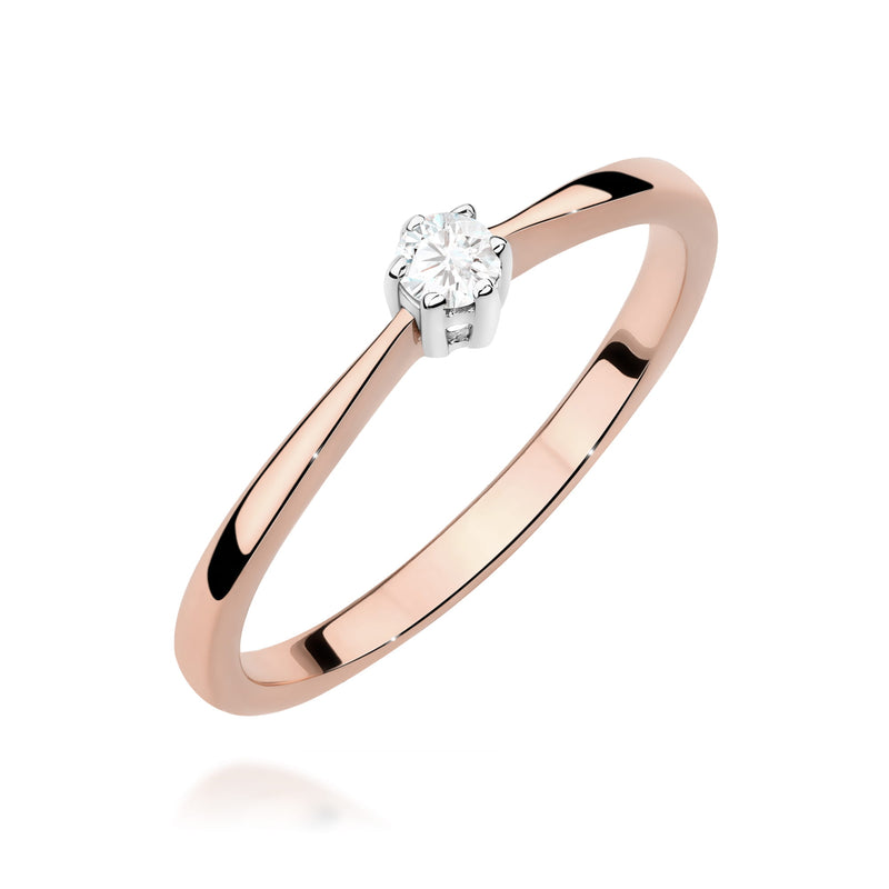Inel Aur 14K cu Diamant Natural 0.10 ct, imaginea 5 din 12