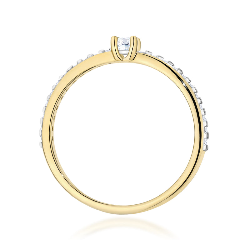 Inel Aur 14K cu Diamante Naturale 0.19 ct, imaginea 3 din 12