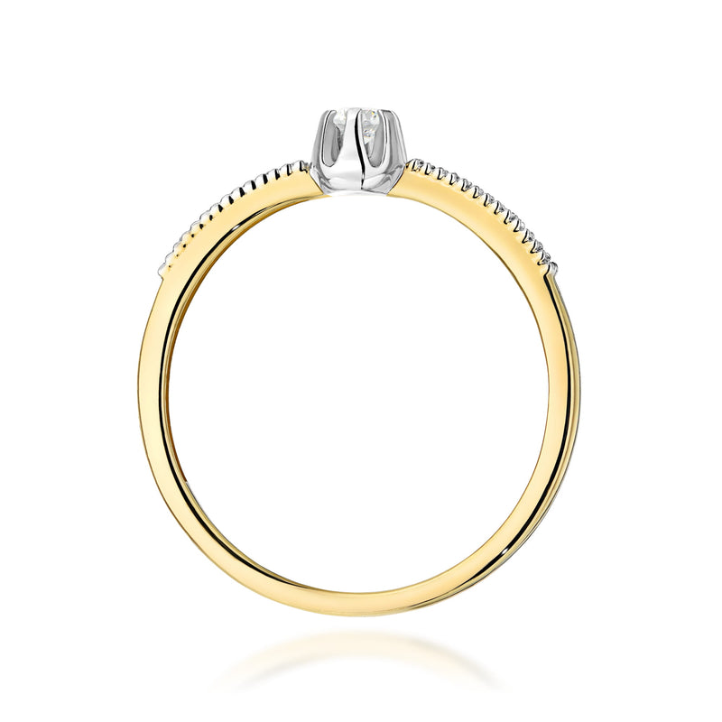 Inel Aur 14K cu Diamante Naturale 0.17 ct, imaginea 3 din 12