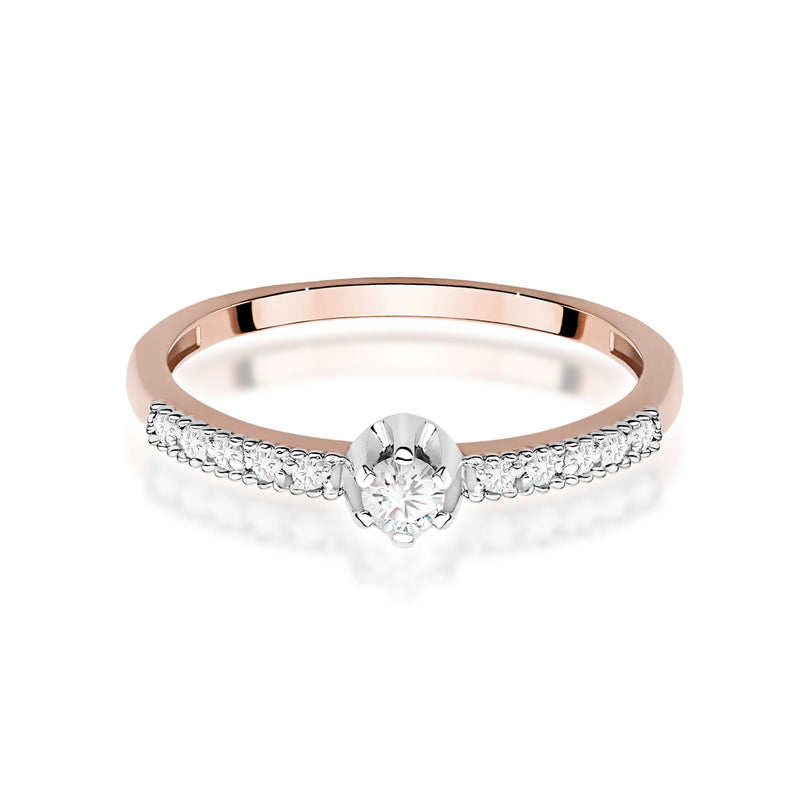 Inel Aur 14K cu Diamante Naturale 0.17 ct, imaginea 6 din 12