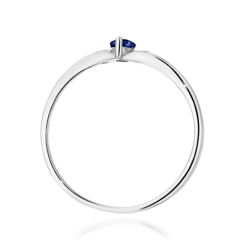 Inel Aur 14K cu Safir 0.30 ct si Diamante Naturale 0.04 ct, imaginea 11 din 12
