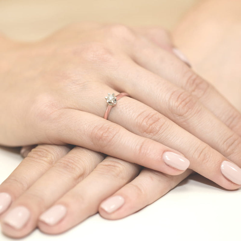 Inel Aur 14K cu Diamant de Laborator 0.25 ct, imaginea 8 din 12