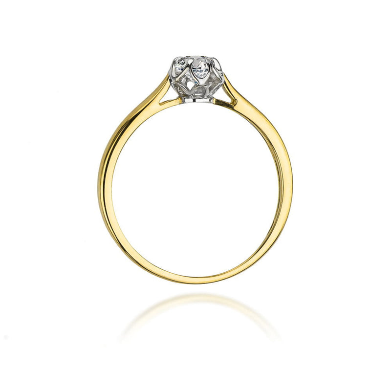 Inel Aur 14K cu Diamant de Laborator 0.15 ct, imaginea 3 din 12