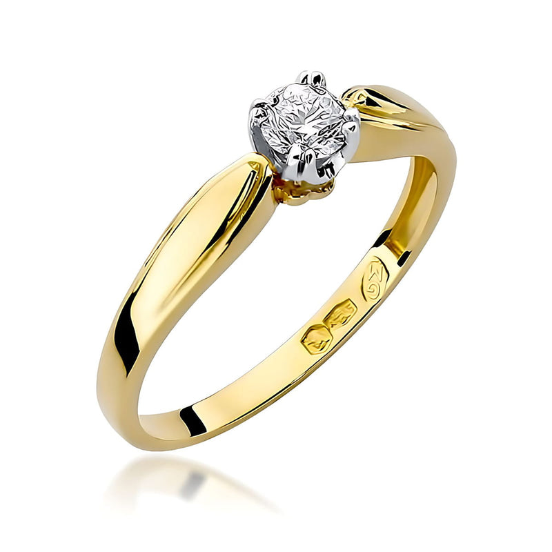 Inel Aur 14K cu Diamant de Laborator 0.25 ct — Aur galben