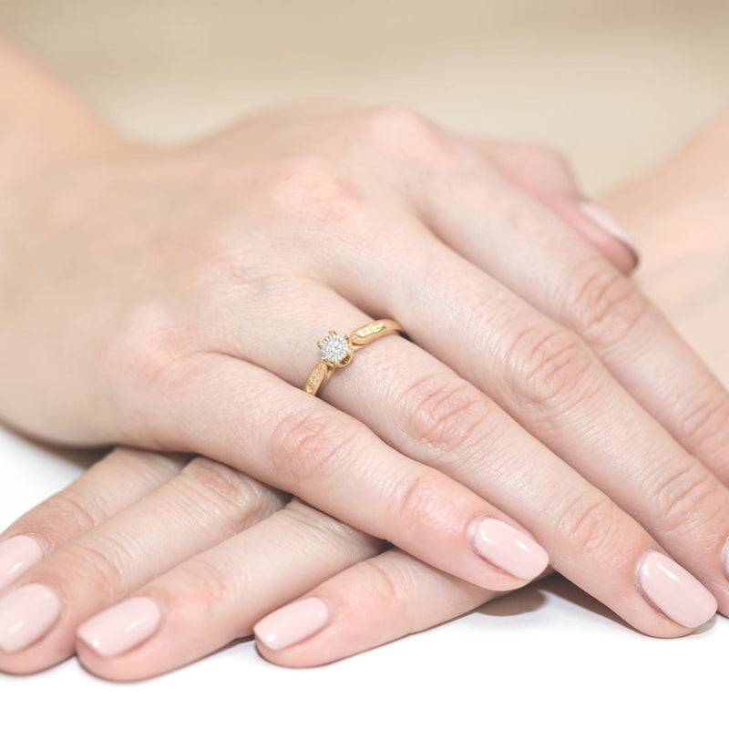Inel Aur 14K cu Diamante de Laborator 0.13 ct, imaginea 4 din 12