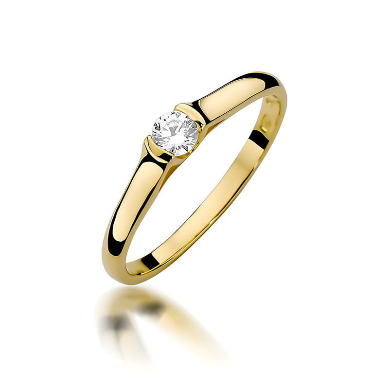 Inel Aur 14K cu Diamant de Laborator 0.15 ct — Aur galben
