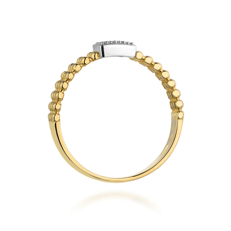 Inel Aur 14K cu Diamante Naturale Negre 0.08 ct, imaginea 3 din 12