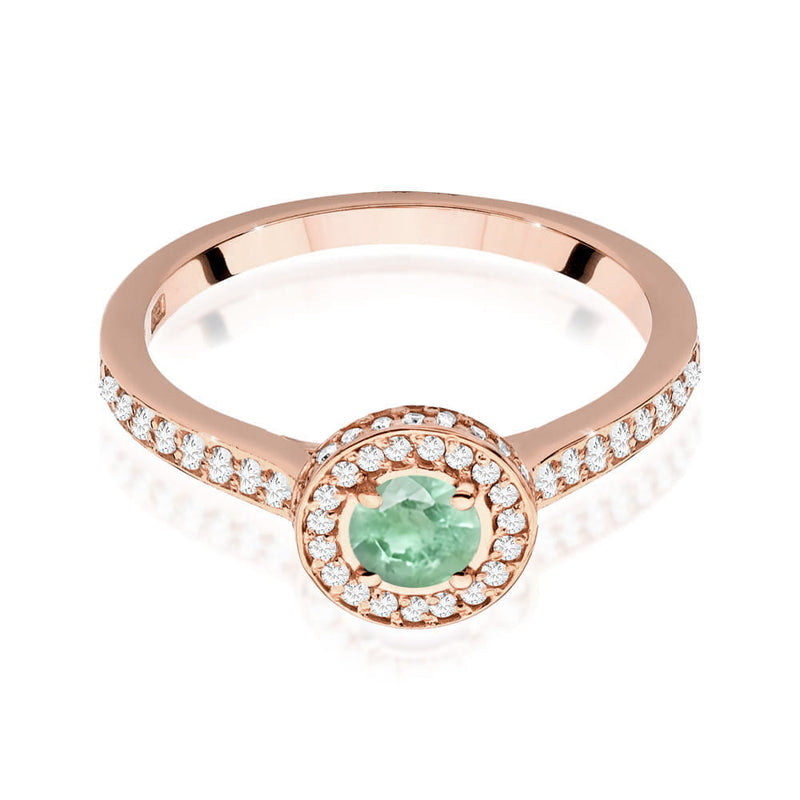 Inel Aur 14K cu Smarald 0.30 ct si Diamante Naturale 0.34 ct, imaginea 6 din 12