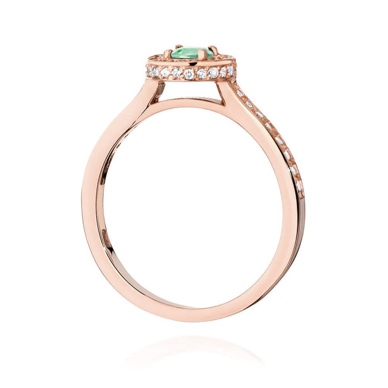 Inel Aur 14K cu Smarald 0.30 ct si Diamante Naturale 0.34 ct, imaginea 7 din 12