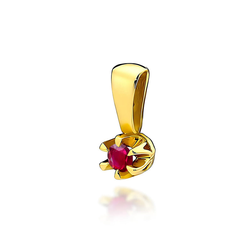 Pandantiv Aur 14K cu Rubin 0.15 ct — Aur galben