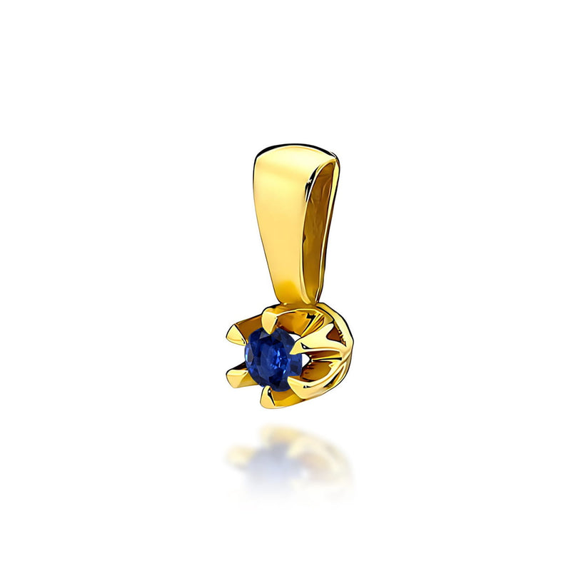 Pandantiv Aur 14K cu Safir 0.15 ct — Aur galben