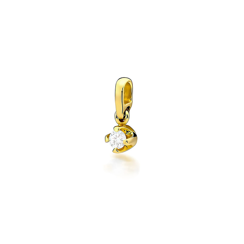 Pandantiv Aur 14K cu Diamant Natural 0.08 ct — Aur galben