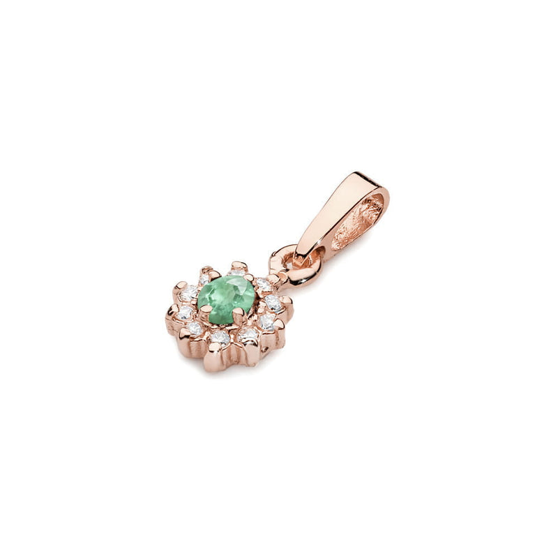 Pandantiv Aur 14K cu Smarald 0.15 ct si Diamante Naturale 0.09 ct, imaginea 4 din 6