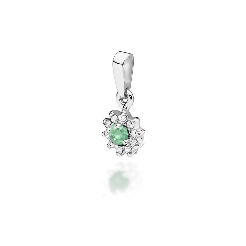 Pandantiv Aur 14K cu Smarald 0.15 ct si Diamante Naturale 0.09 ct, imaginea 5 din 6