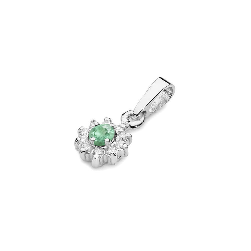Pandantiv Aur 14K cu Smarald 0.15 ct si Diamante Naturale 0.09 ct, imaginea 6 din 6