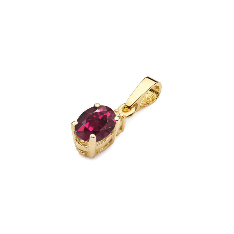 Pandantiv Aur 14K cu Rhodolite 0.50 ct si Diamant Natural 0.01 ct, imaginea 2 din 6