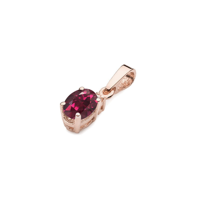 Pandantiv Aur 14K cu Rhodolite 0.50 ct si Diamant Natural 0.01 ct, imaginea 4 din 6