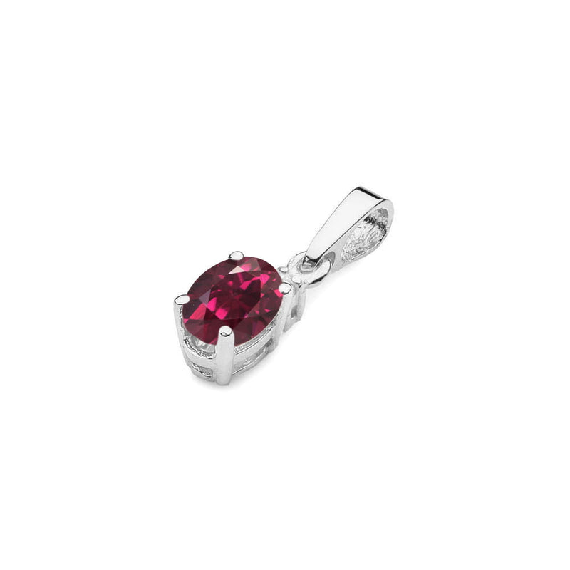 Pandantiv Aur 14K cu Rhodolite 0.50 ct si Diamant Natural 0.01 ct, imaginea 6 din 6