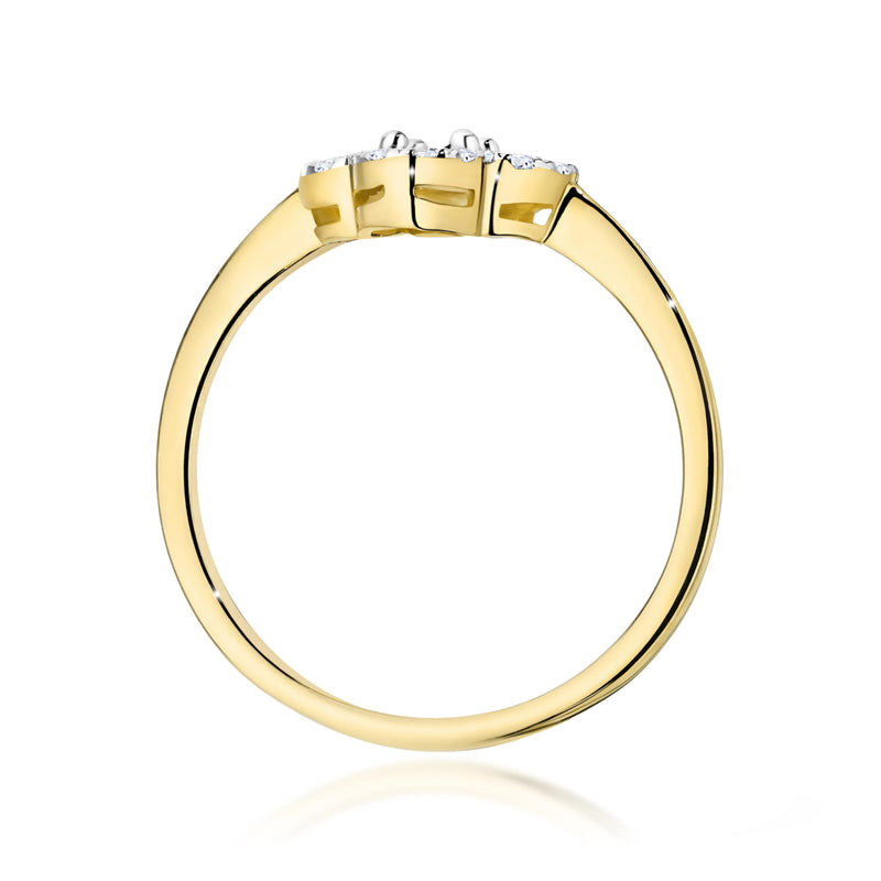 Inel Aur 14K cu Diamante Naturale 0.13 ct, imaginea 3 din 12
