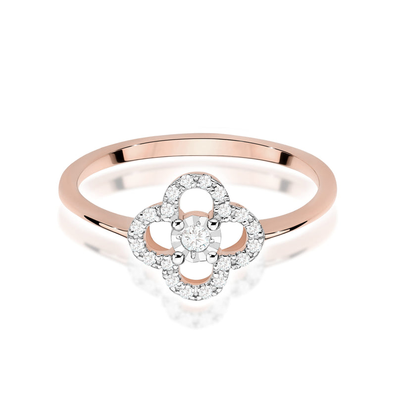 Inel Aur 14K cu Diamante Naturale 0.13 ct, imaginea 6 din 12