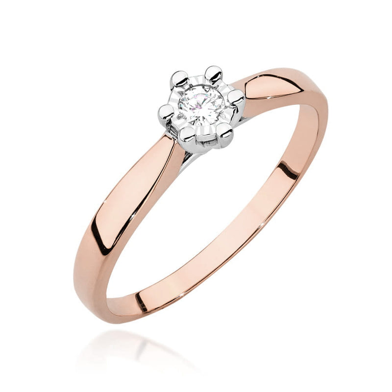 Inel Aur 14K cu Diamant Natural 0.08 ct, imaginea 4 din 9