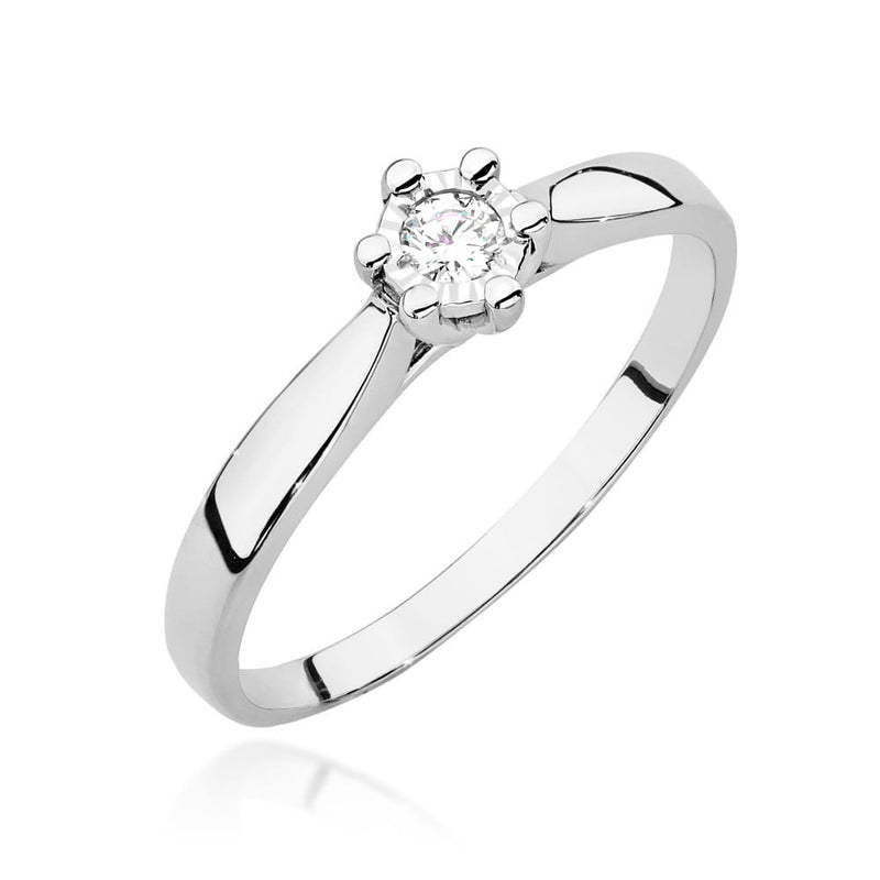Inel Aur 14K cu Diamant Natural 0.08 ct, imaginea 7 din 9
