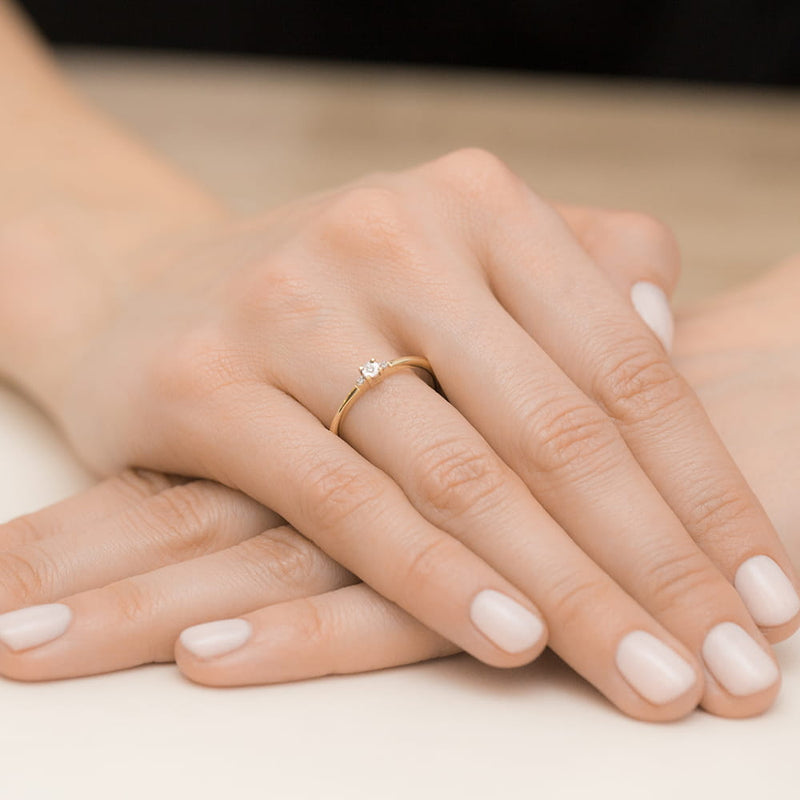 Inel Aur 14K cu Diamante Naturale 0.02 ct, imaginea 4 din 12
