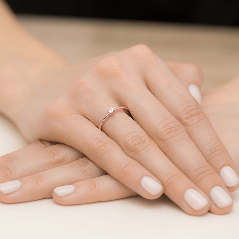 Inel Aur 14K cu Diamante Naturale 0.02 ct, imaginea 8 din 12