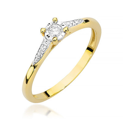 Inel Aur 14K cu Diamante Naturale 0.11 ct