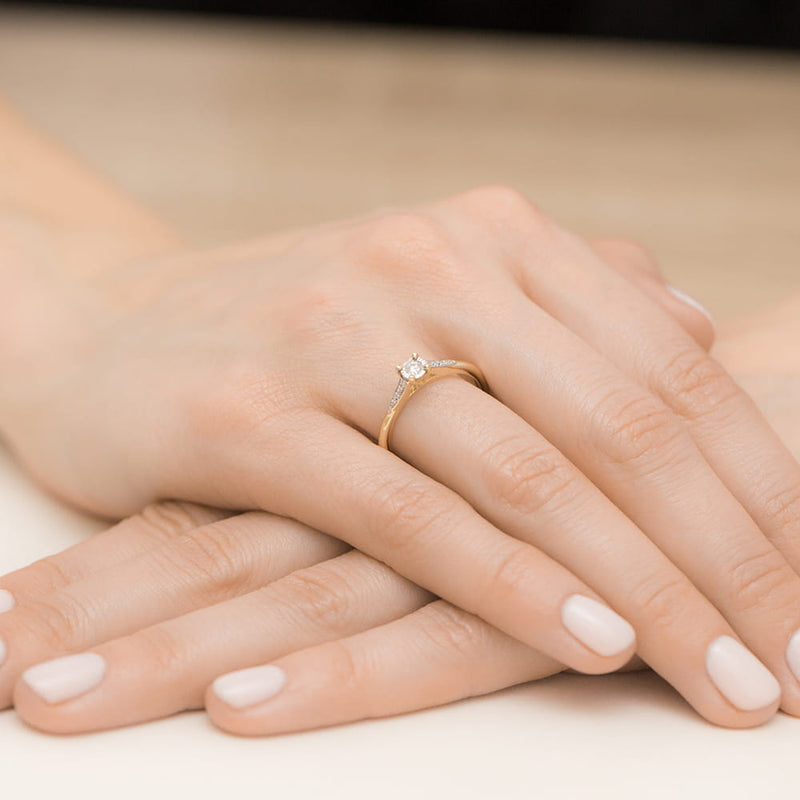 Inel Aur 14K cu Diamante Naturale 0.11 ct, imaginea 4 din 12