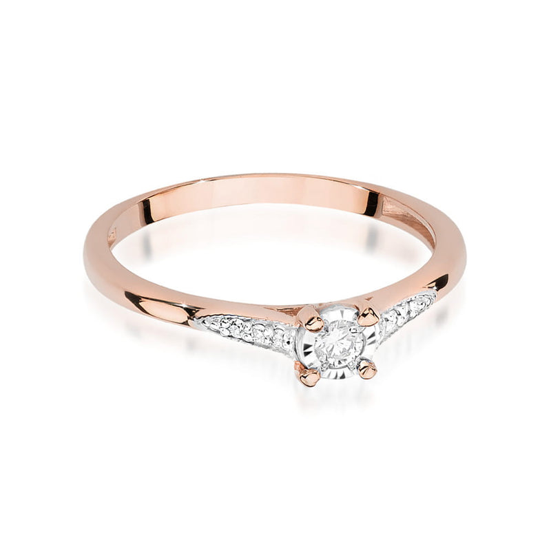Inel Aur 14K cu Diamante Naturale 0.11 ct, imaginea 6 din 12