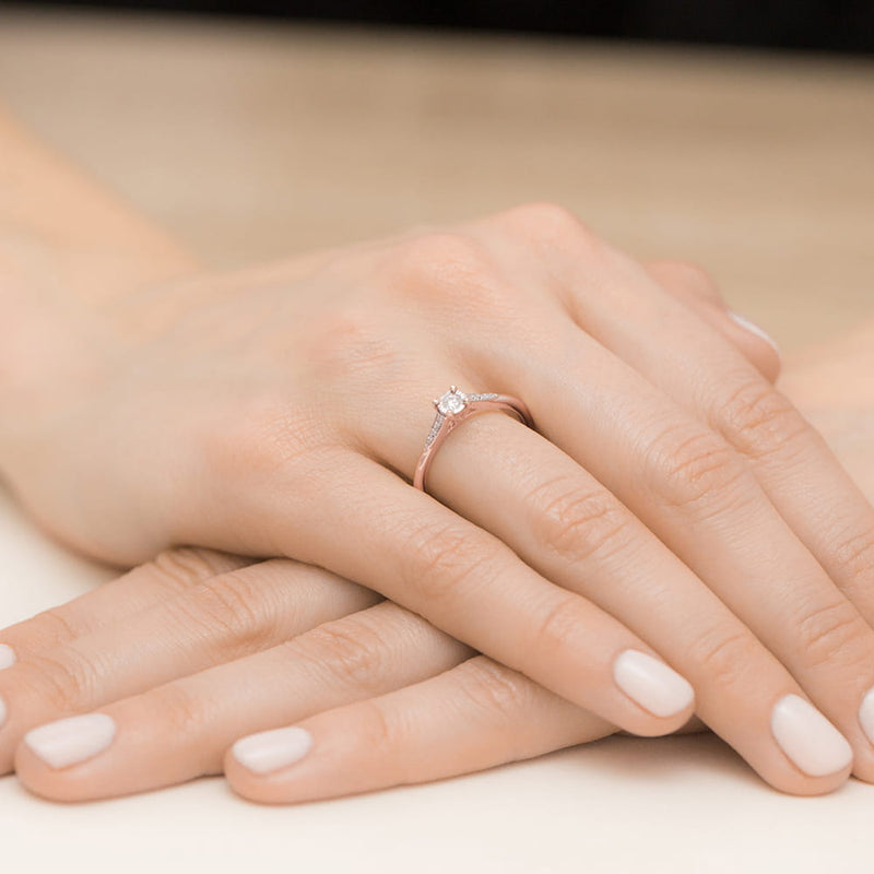Inel Aur 14K cu Diamante Naturale 0.11 ct, imaginea 8 din 12
