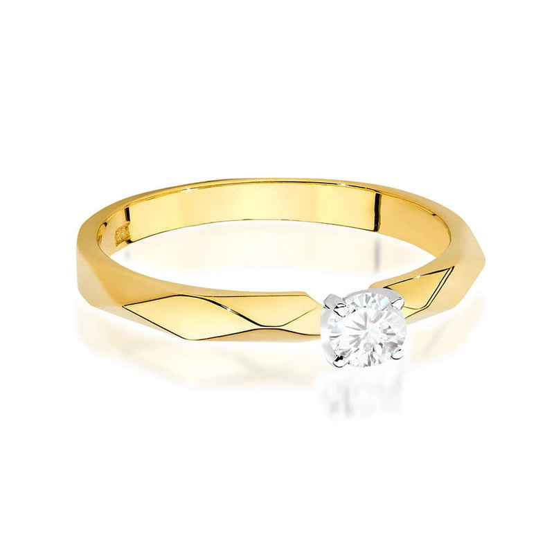 Inel Aur 14K cu Diamant Natural 0.10 ct, imaginea 2 din 12