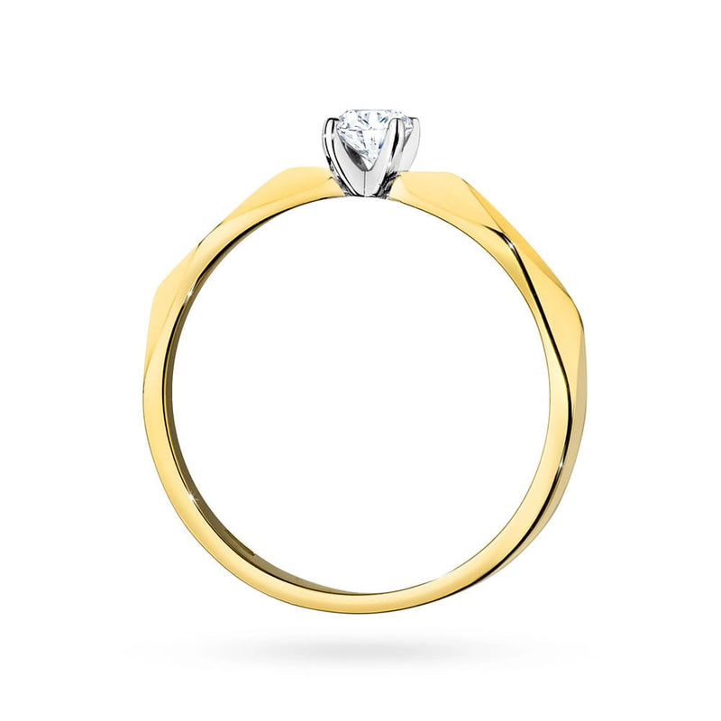 Inel Aur 14K cu Diamant Natural 0.10 ct, imaginea 3 din 12