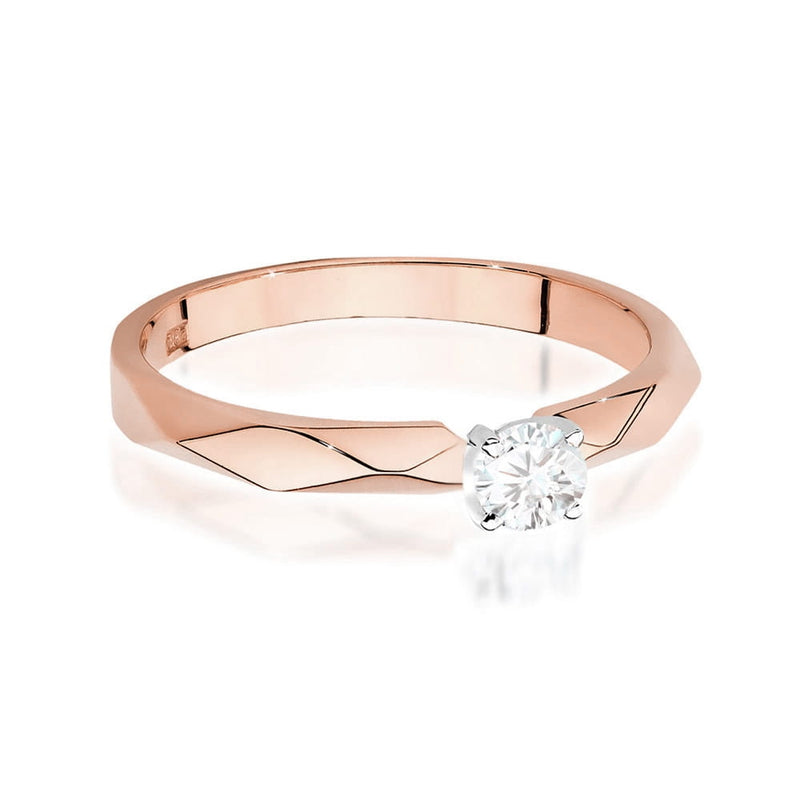 Inel Aur 14K cu Diamant Natural 0.10 ct, imaginea 6 din 12