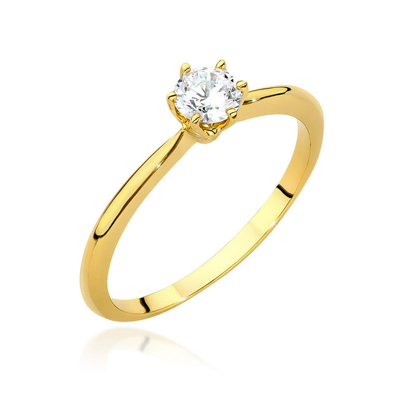 Inel Aur 14K cu Diamant Natural 0.50 ct — Aur galben