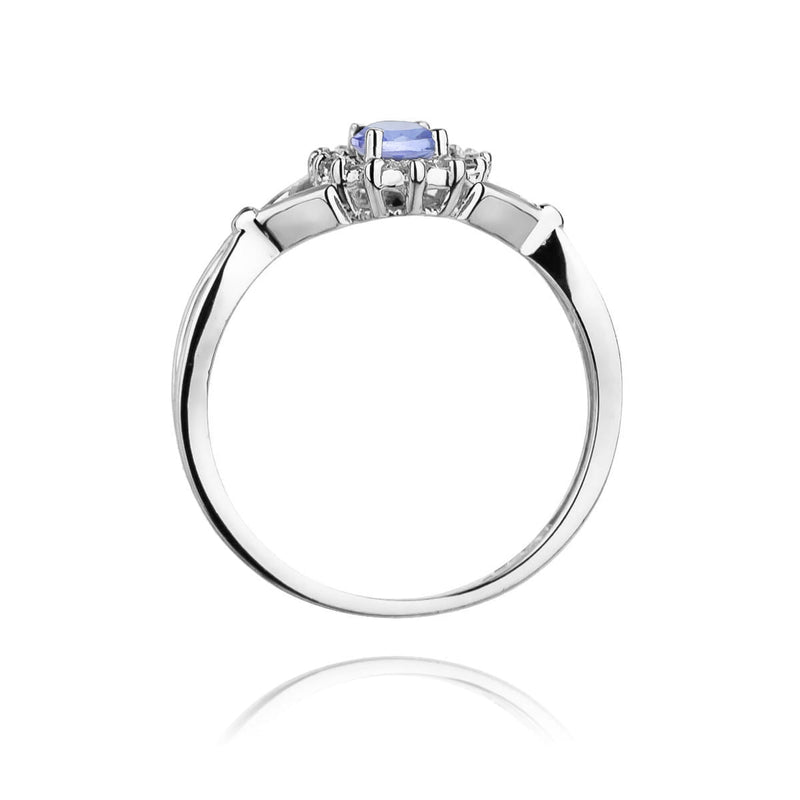 Inel Aur 14K cu Tanzanit 0.40 ct si Diamante Naturale 0.12 ct, imaginea 11 din 12
