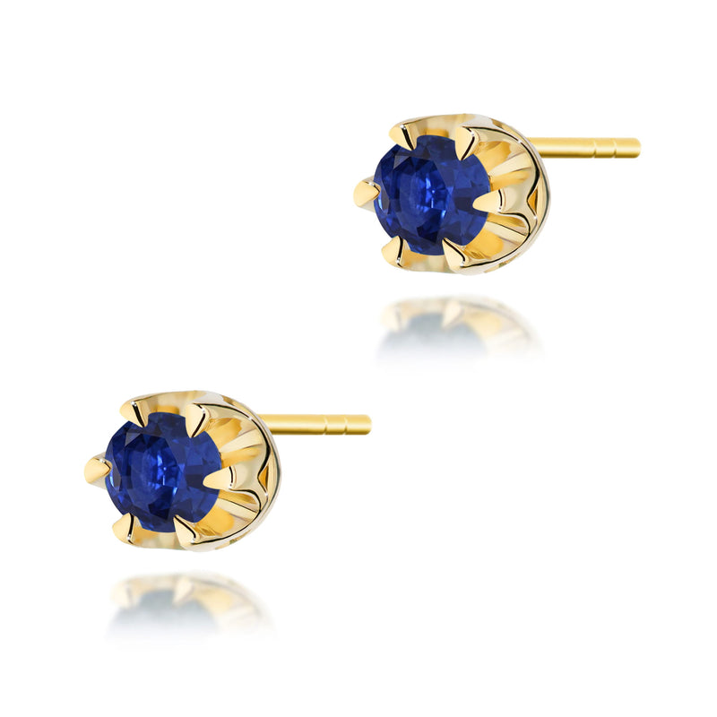 Cercei Aur 14K cu Safir 0.15 ct — Aur galben