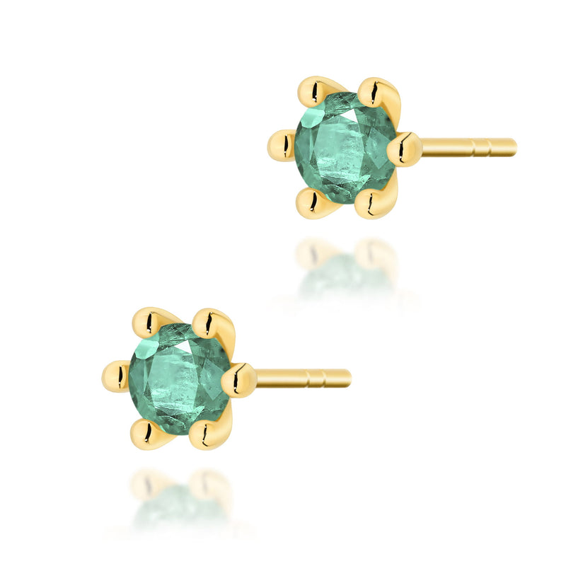 Cercei Aur 14K cu Smarald 0.30 ct — Aur galben