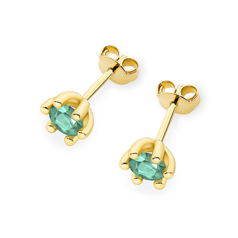 Cercei Aur 14K cu Smarald 0.30 ct, imaginea 2 din 9